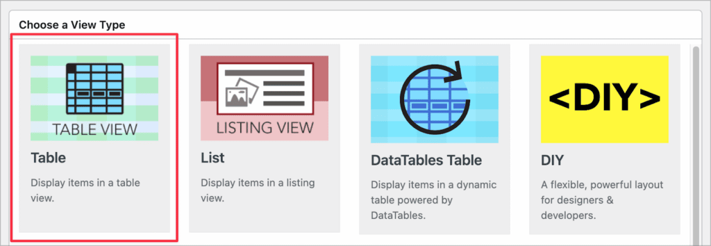 The different GravityView layout types