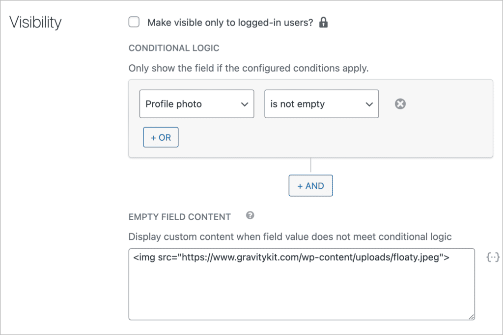 Conditional logic settings for individual fields in GravityView