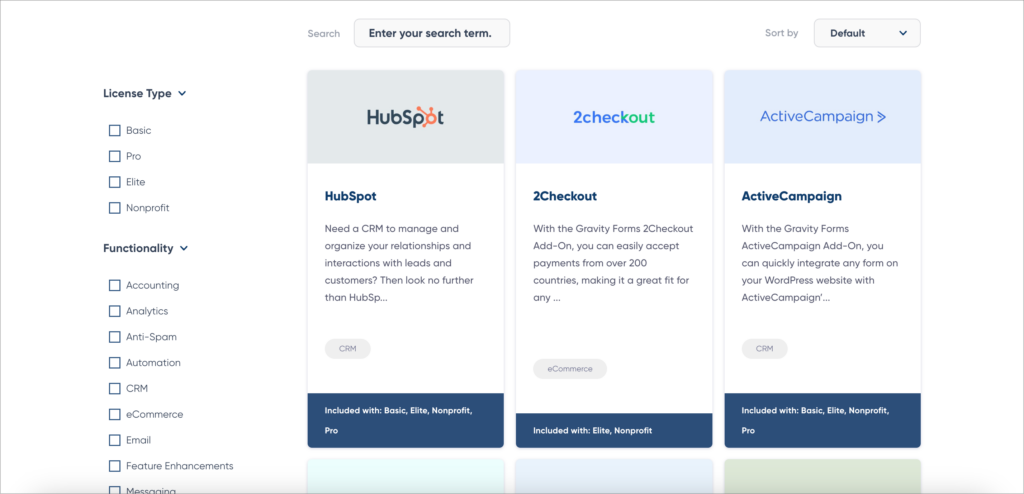 The Gravity Forms add-on directory
