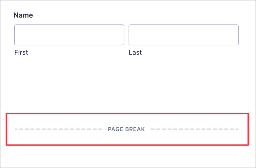 The Gravity Forms "Page" field for creating multi-page forms