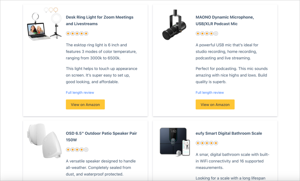 Product reviews