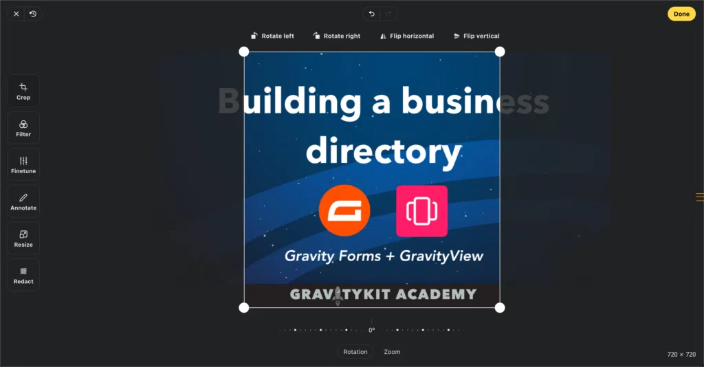 Image Hopper – Crop tool