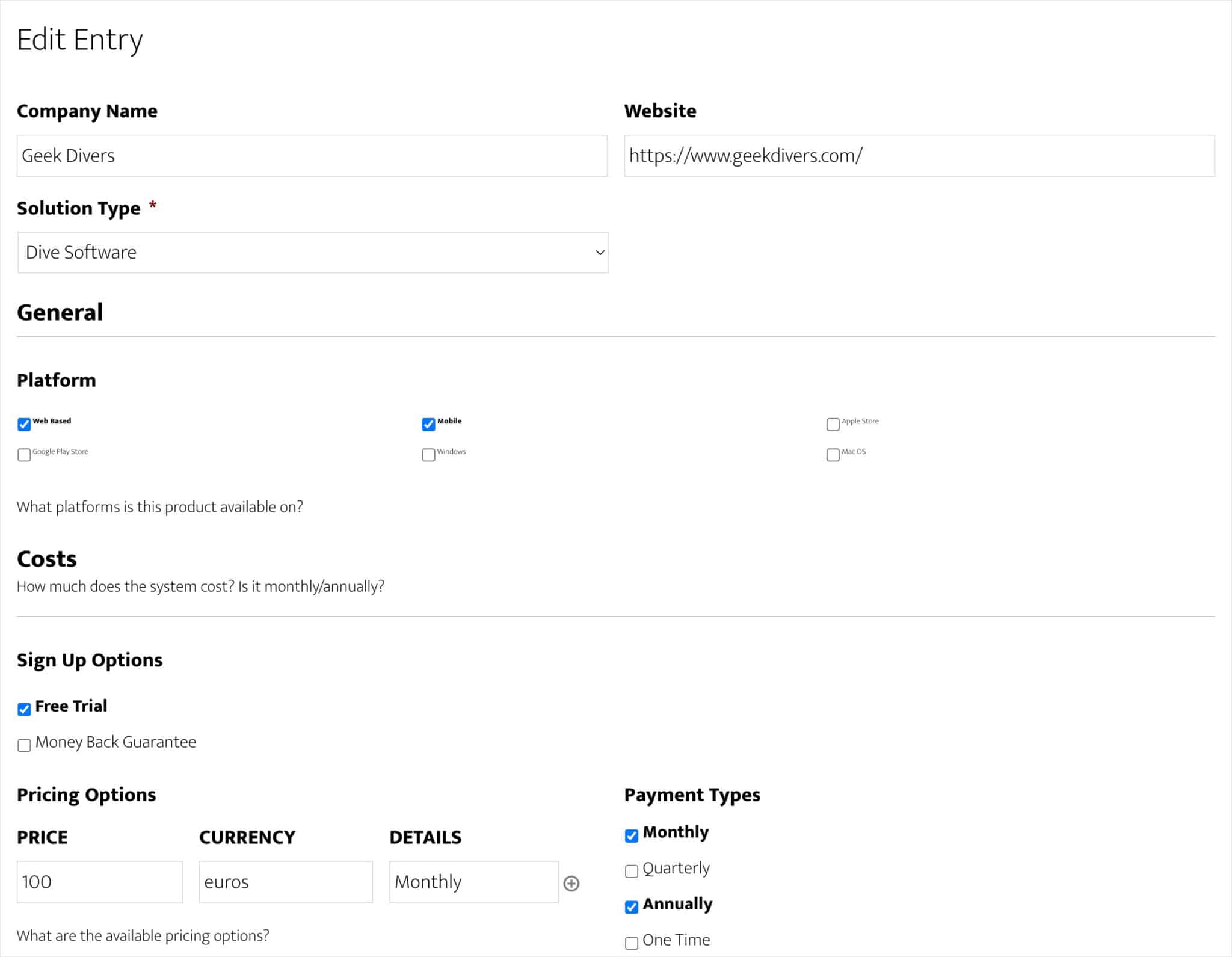 Editing entries on the front end using GravityView