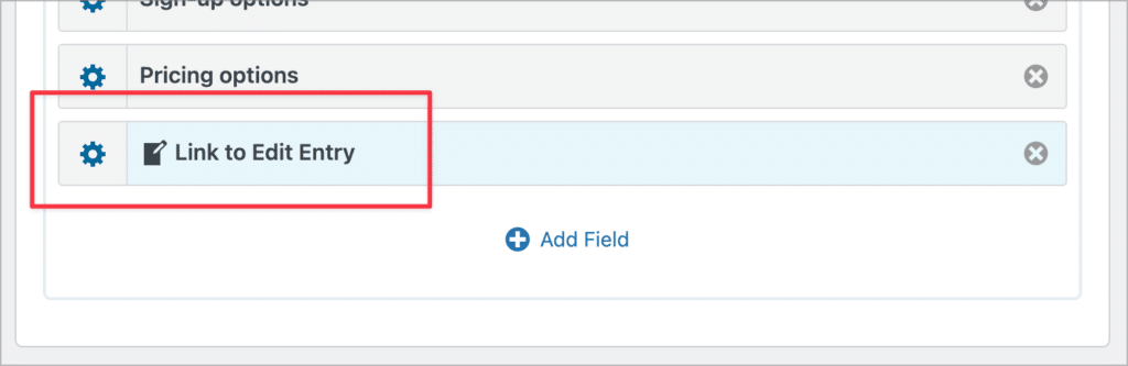 The 'Link to Edit Entry' field in GravityView