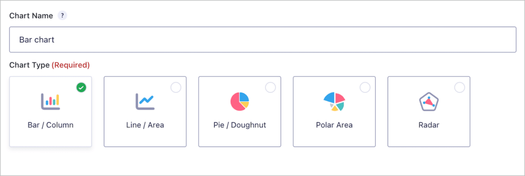 Different chart types in GravityCharts