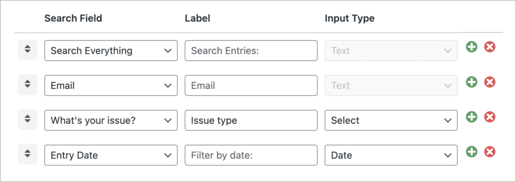 The GravityView Search Bar widget settings