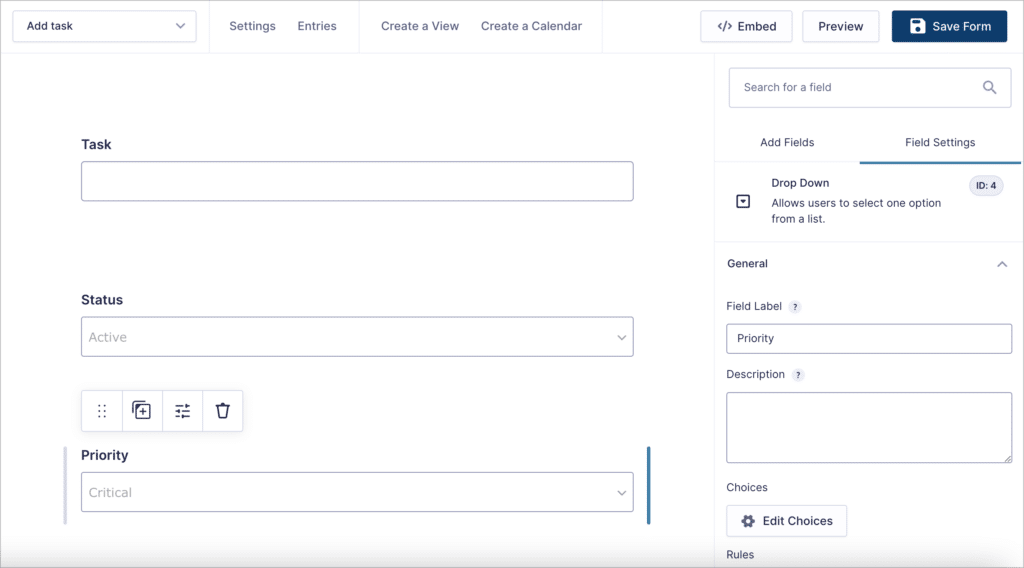 The Gravity Forms visual form builder