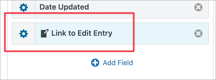 The 'Link to Edit Entry' field in GravityView