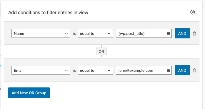 WPForms Views – Advanced filter