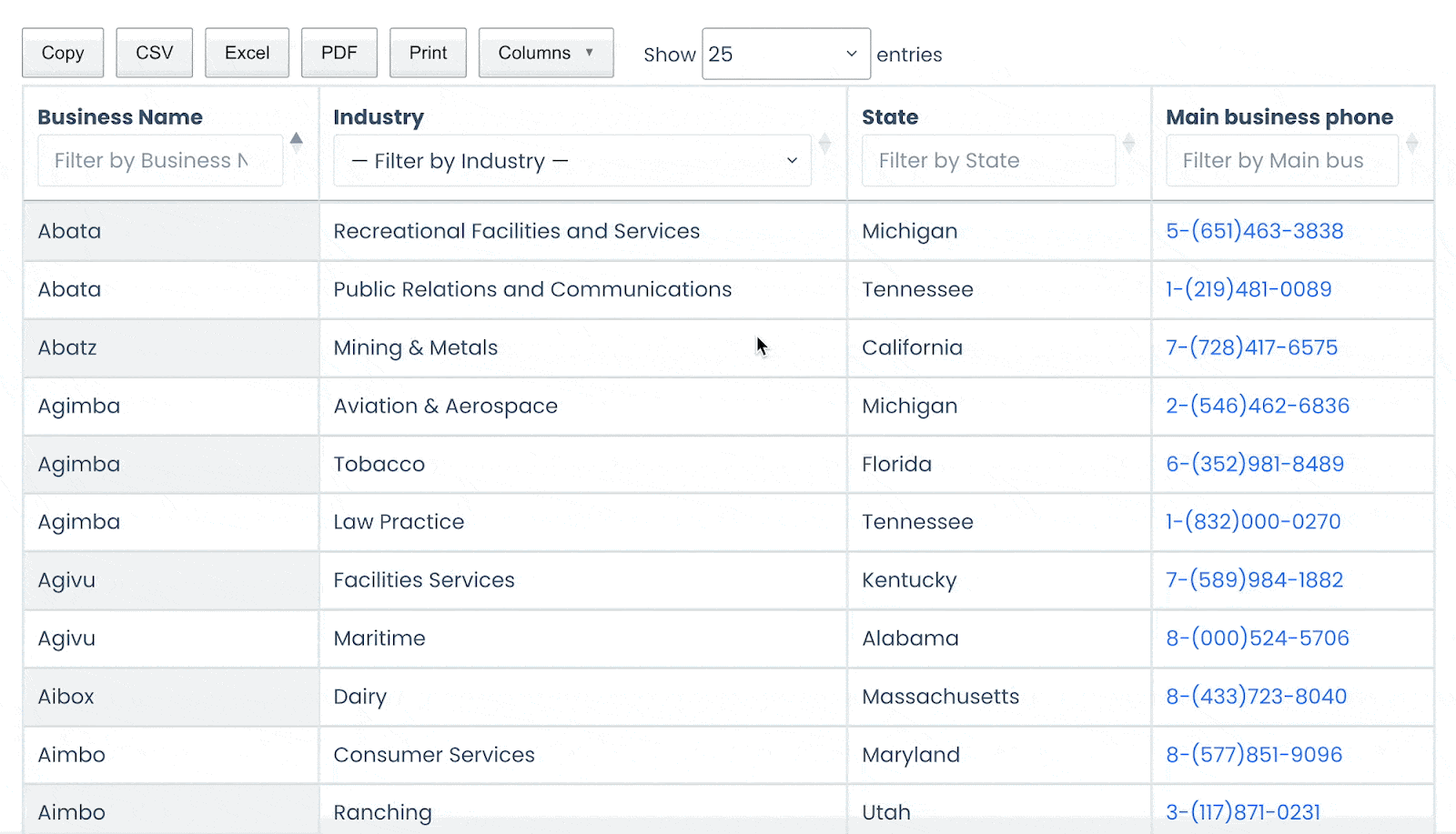 Filtering columns in a GravityViewDataTable