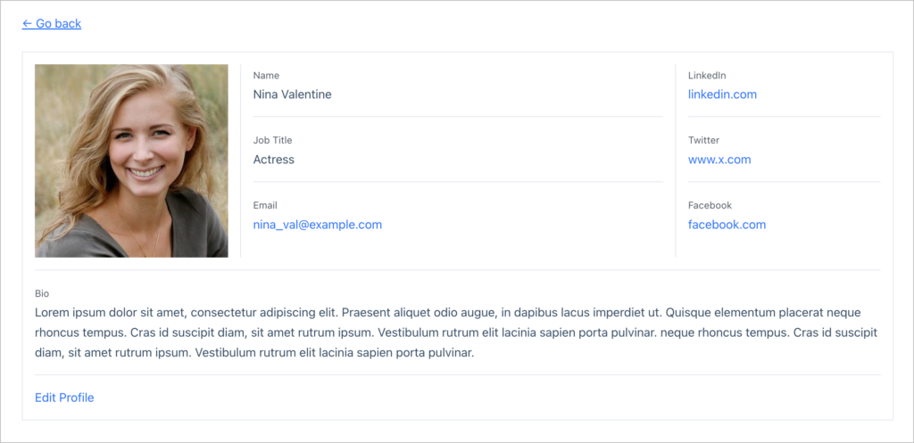 GravityView – Member profile