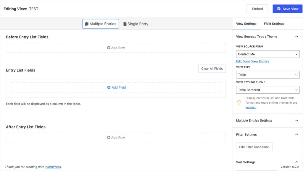 NF Views – View editor