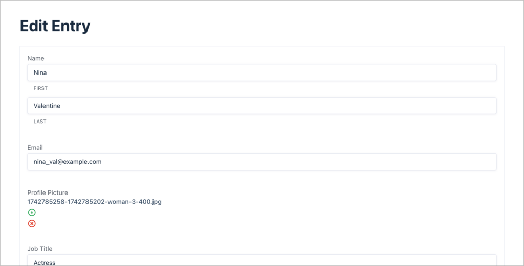 The GravityView Edit Entry page