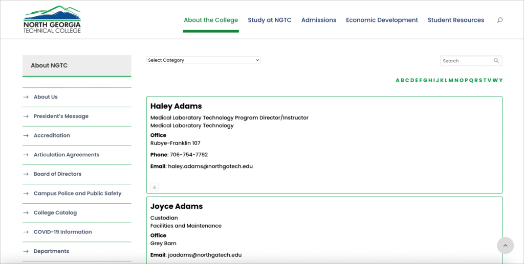 A directory built using the Connections Business Directory plugin