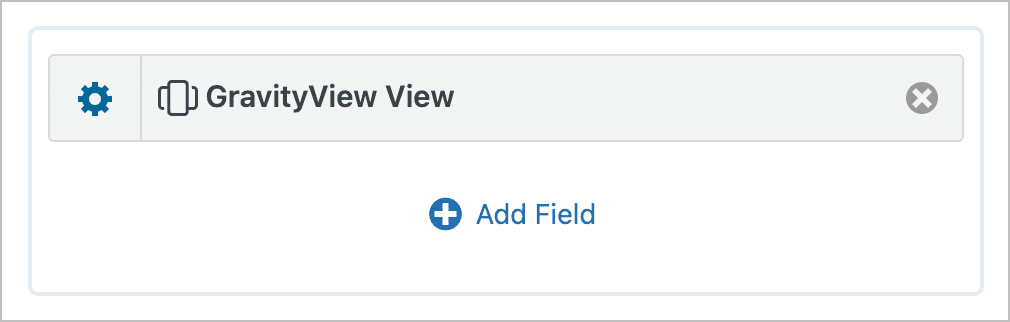 The new GravityView View field in the GravityView View editor