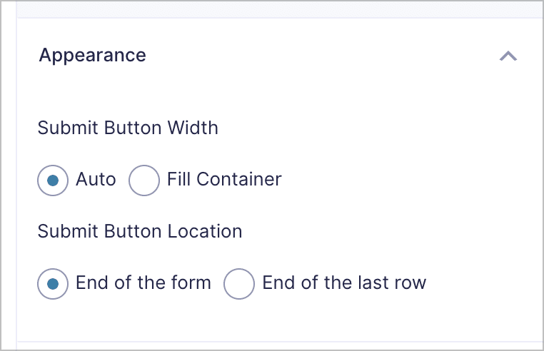 Submit button settings in the Gravity Forms builder