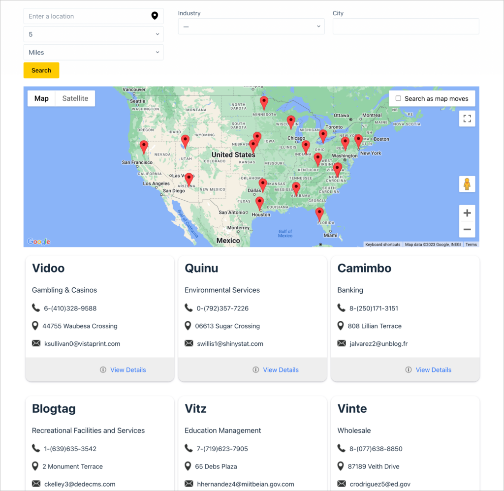 A geolocation directory built using GravityKit