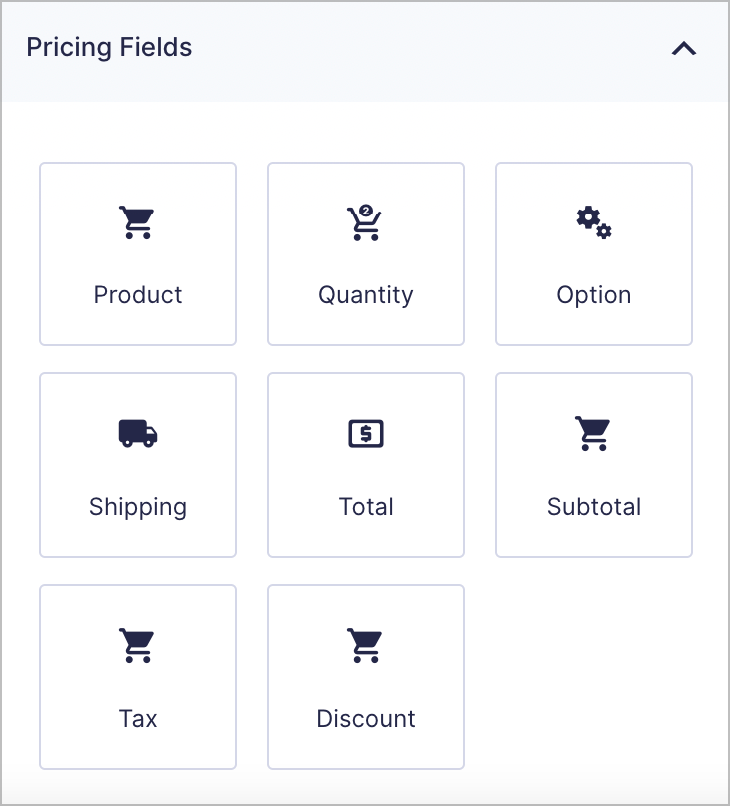 Gravity Forms pricing fields