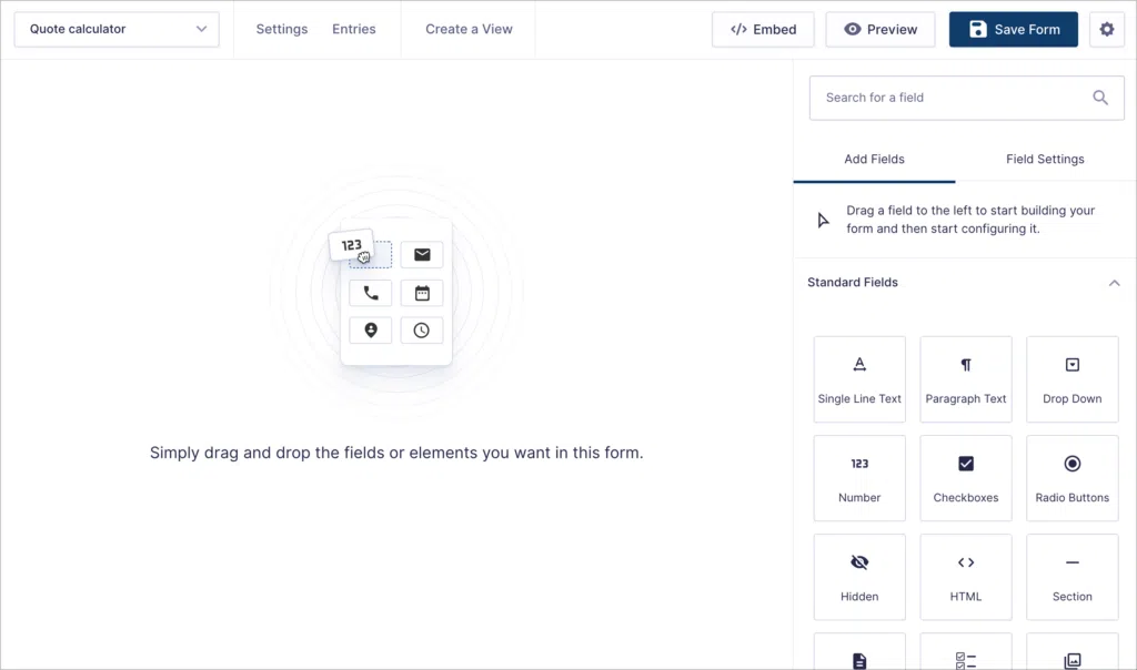 The Gravity Forms editor