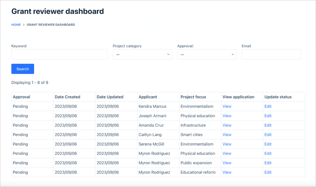 An application review system built using GravityView