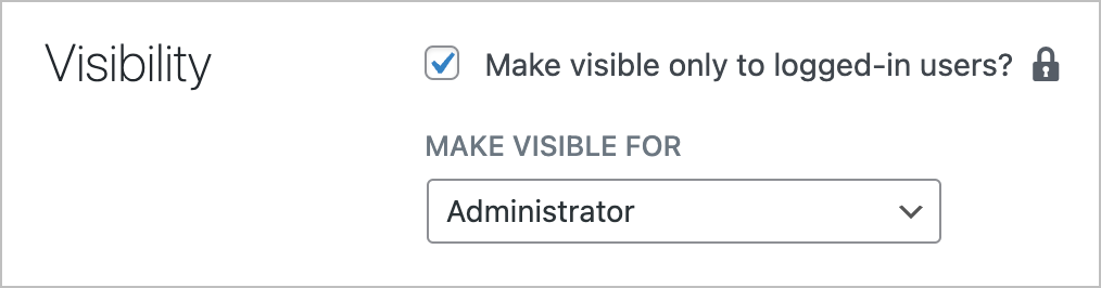 A checkbox labeled 'Make visible only to logged-in users'