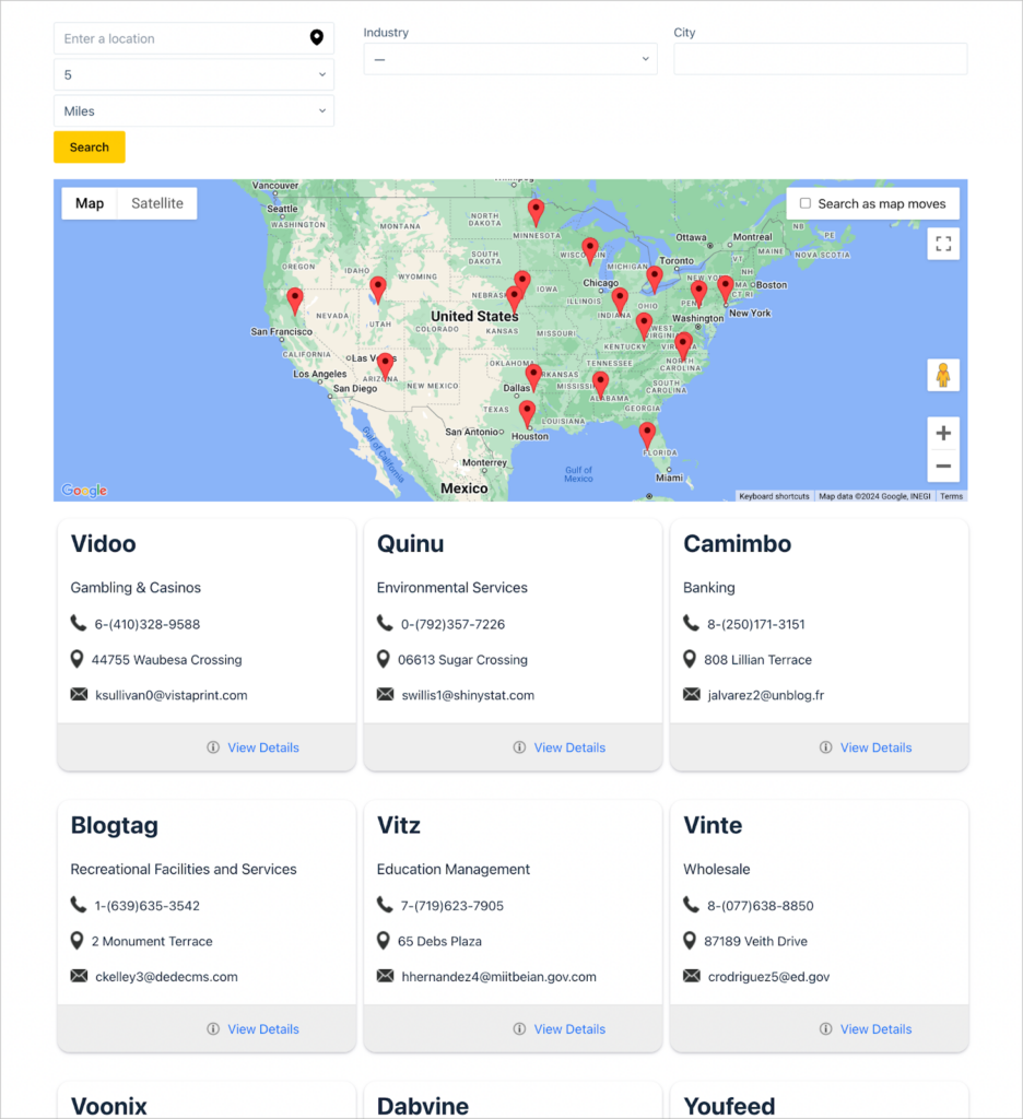 GravityView—Business directory with map