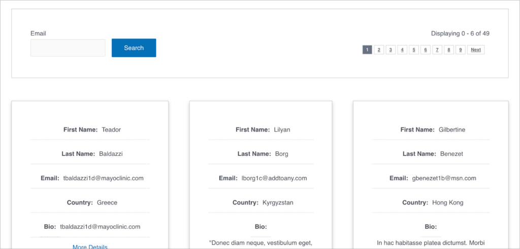 CF7 Views—List layout