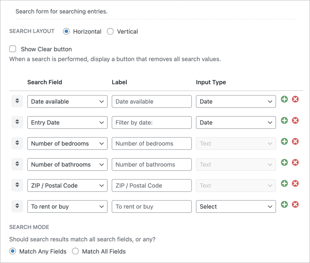 GravityView—Search bar settings