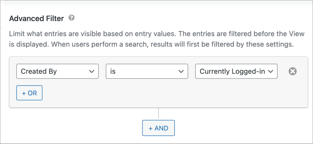 GravityView—Advanced filter