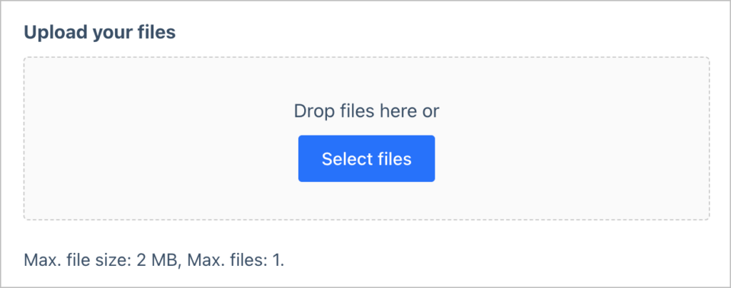 A box where users can drop files for upload