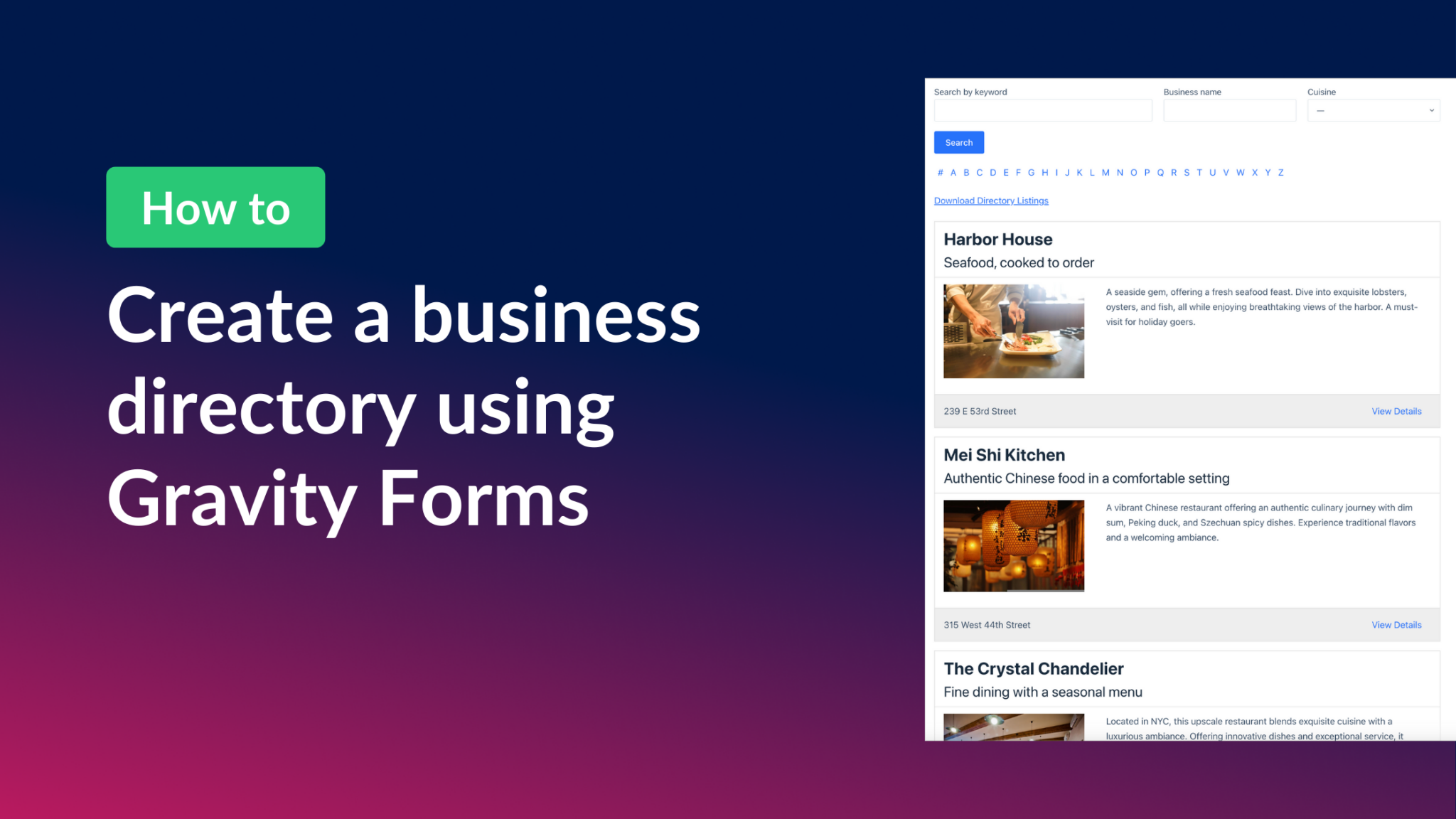 How to build a Gravity Forms business directory