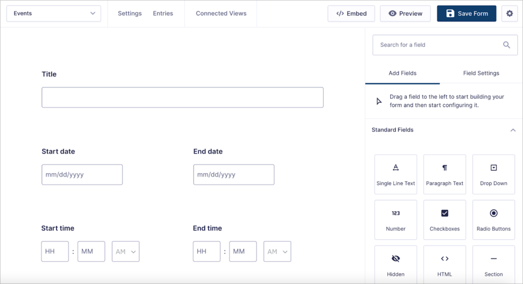 The Gravity Forms drag and drop builder