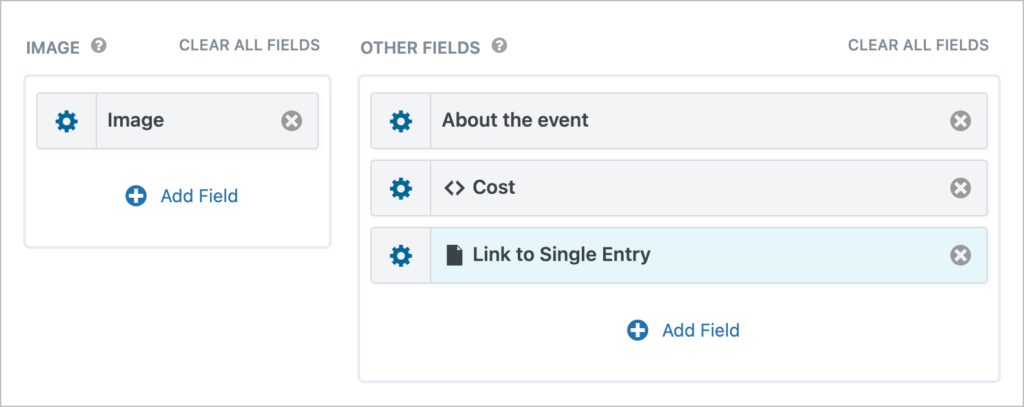 Fields added to the View editor