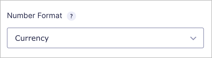 A dropdown field titled 'Number Format'