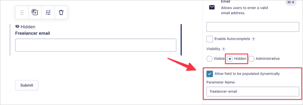 A checkbox labeled 'Allow field to be populated dynamically'.