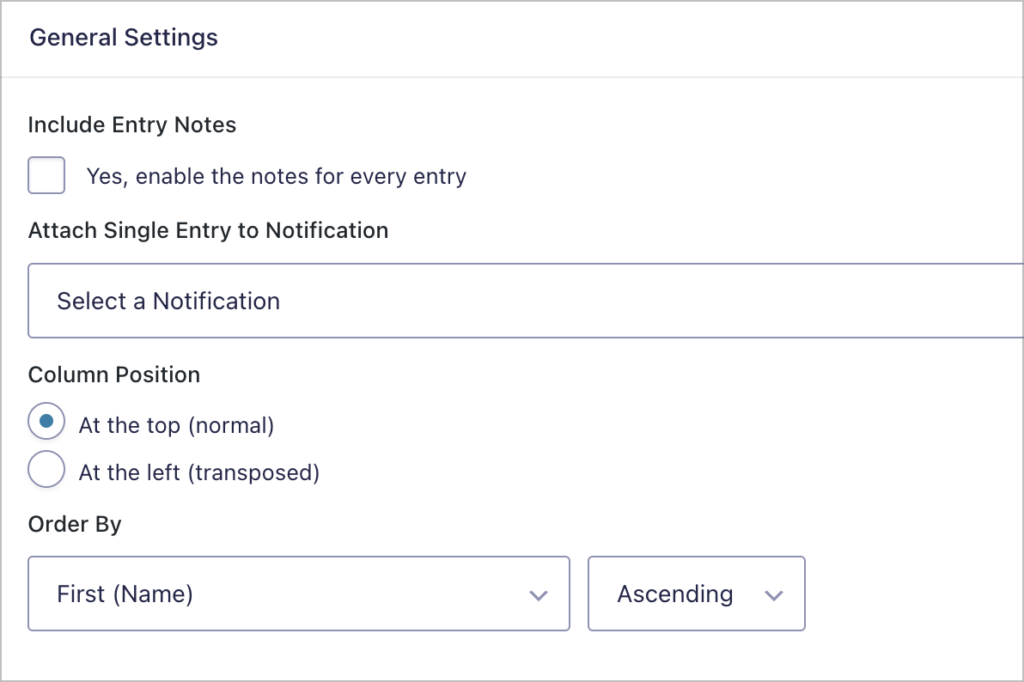 GravityExport Lite general settings