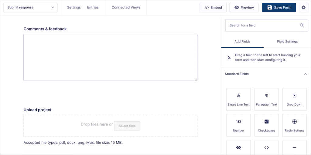 The Gravity Forms builder