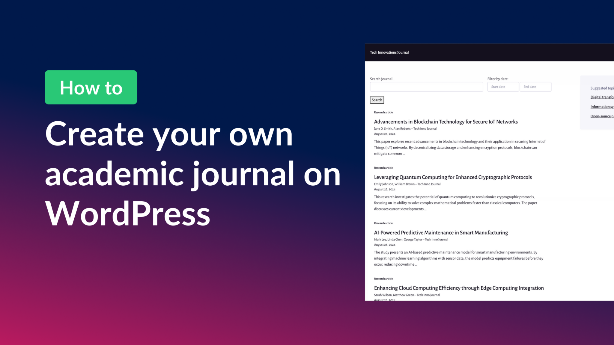 How to create an academic journal on WordPress without code 
