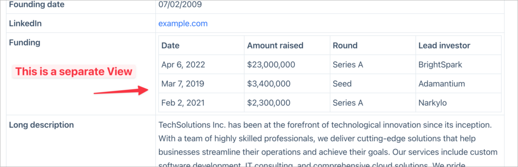 Company funding data