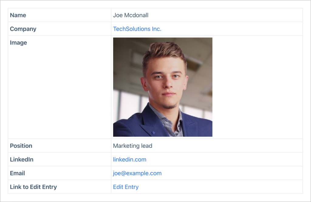 A profile page show a professional named 'Joe Mcdonall'