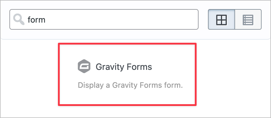 The 'Gravity Forms' field type in GravityView