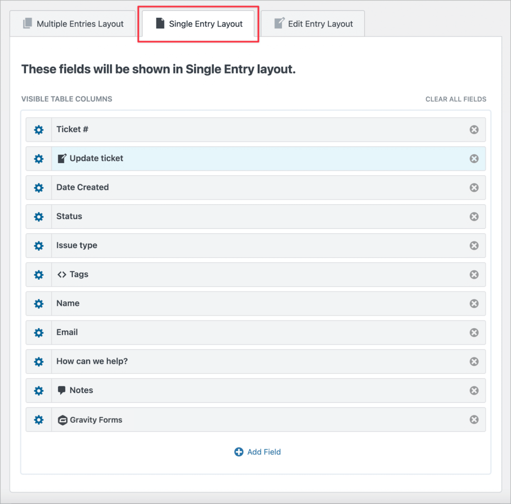 The GravityView single entry layout