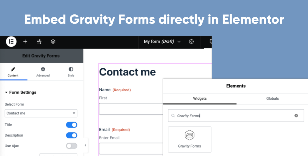 Embed Gravity Forms directly in Elementor