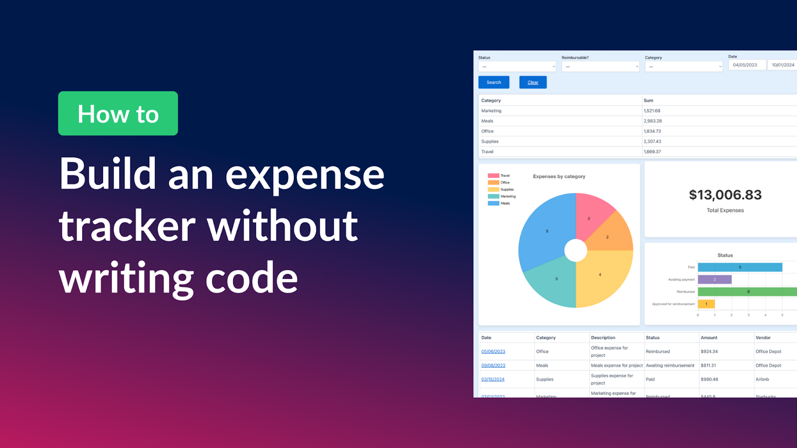 How to build an expense tracker without writing code