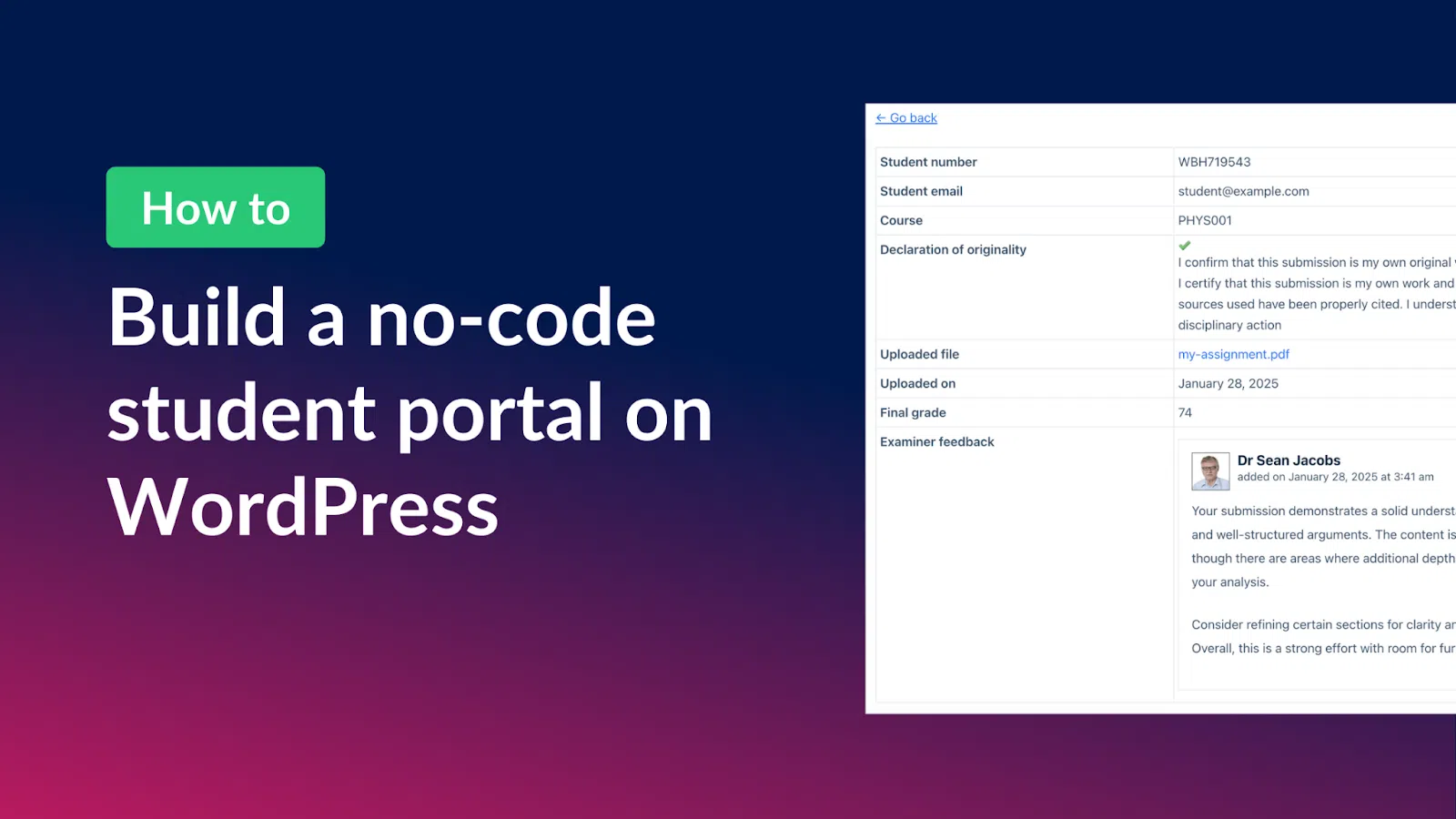 How to build a no-code student portal on WordPress