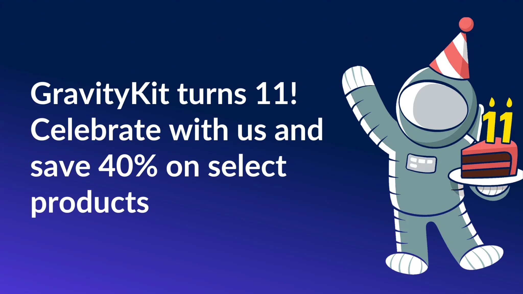 GravityKit turns 11! Celebrate with us and save 40% on select products