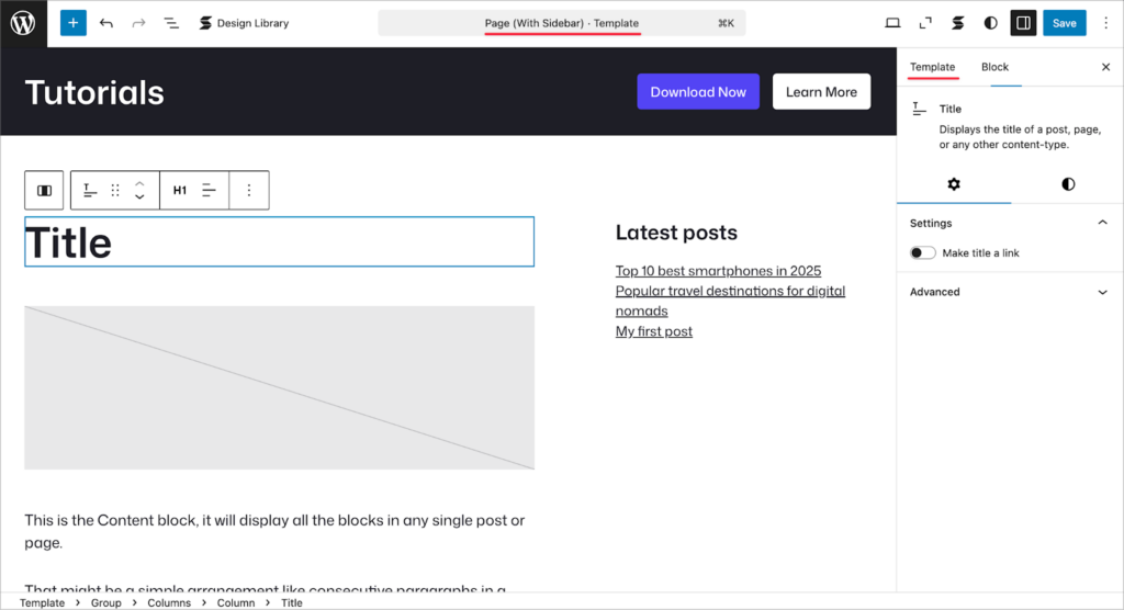 The WordPress template editor