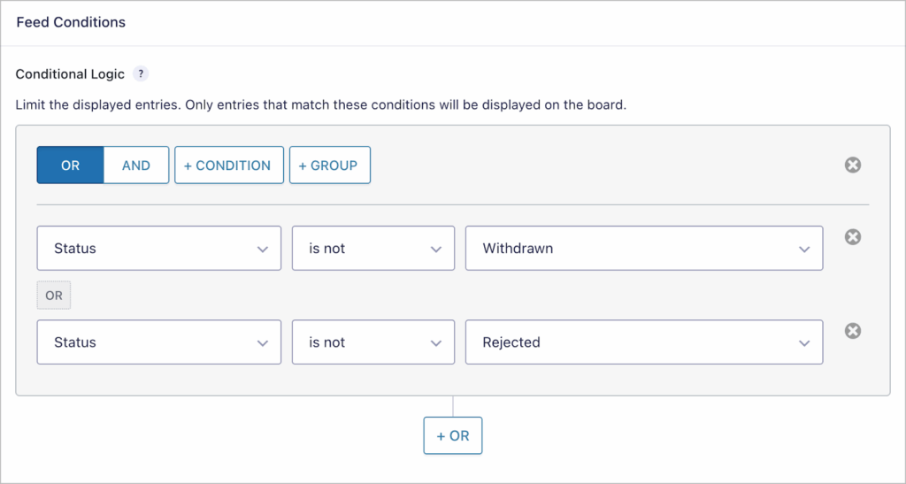 Conditional logic settings in GravityBoard