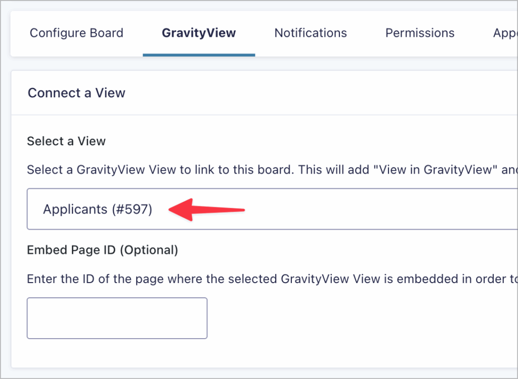 A drop down field titled 'Select a View'