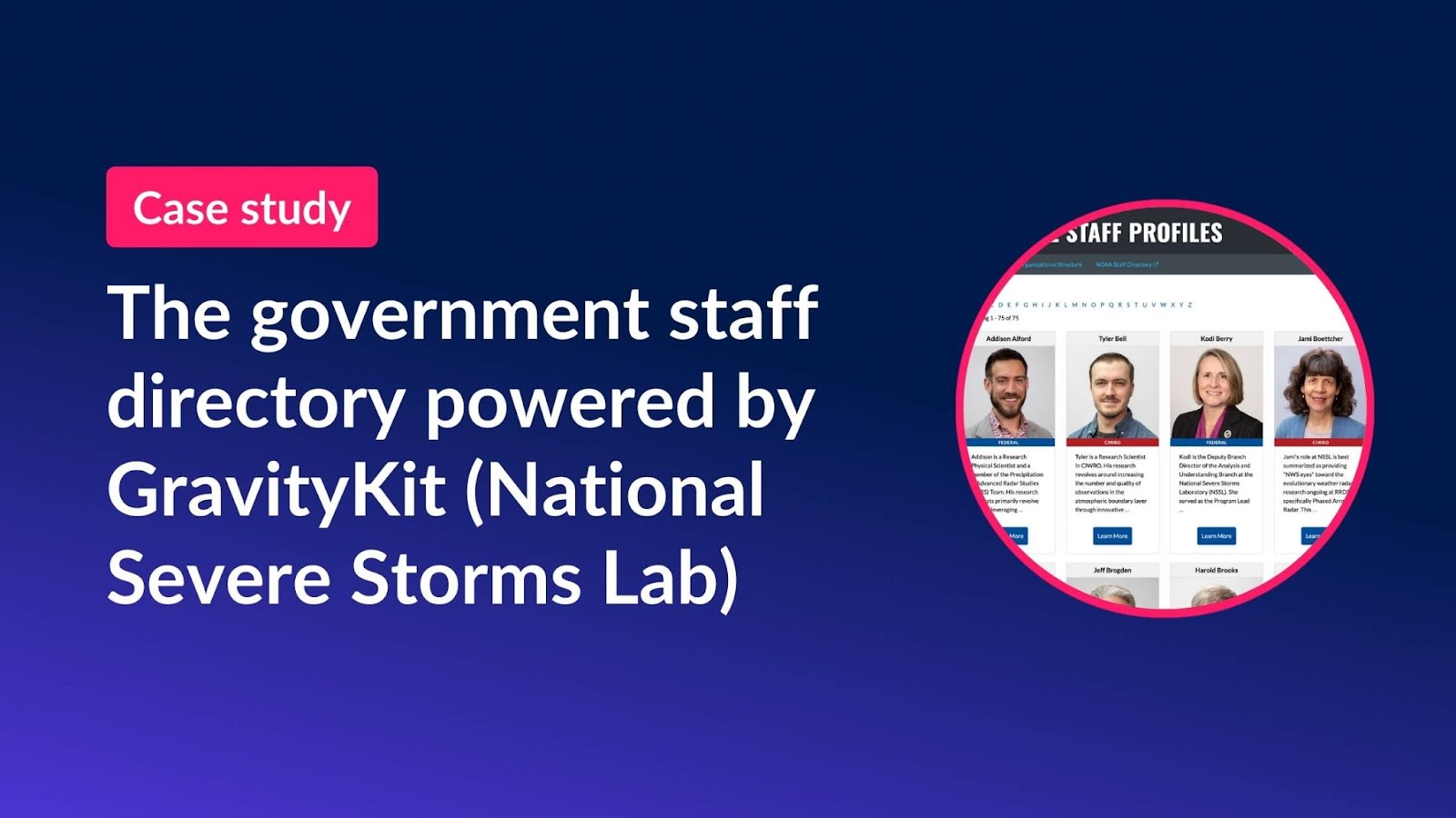Case study: The government staff directory powered by GravityKit (National Severe Storms Lab)